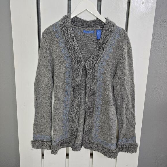 dELiA*s Ramie Wool Blend Grey Long Cardigan L Lizzie McGuire Mary Kate & Ashley - Picture 1 of 9